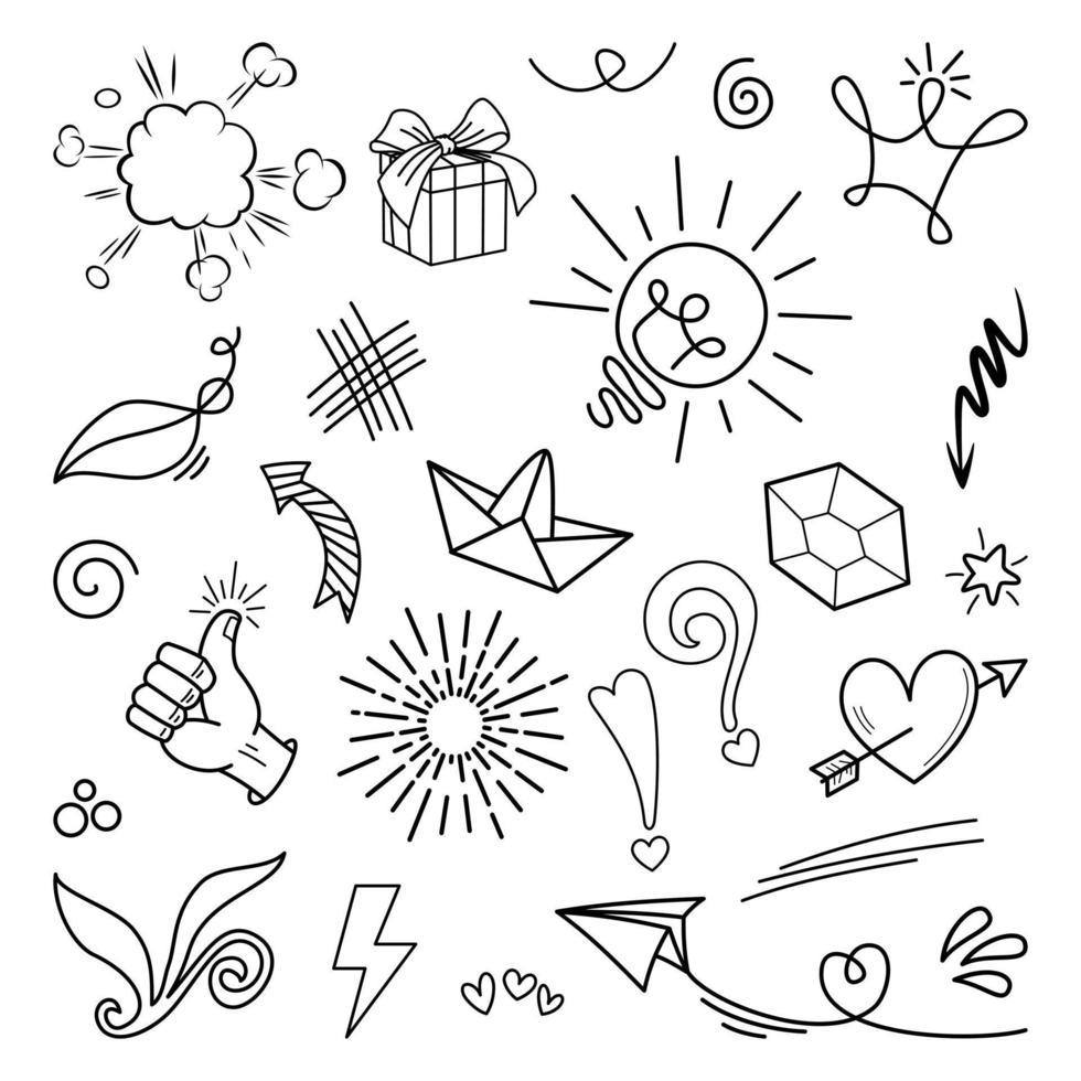 Doodle element vector set, for concept design.