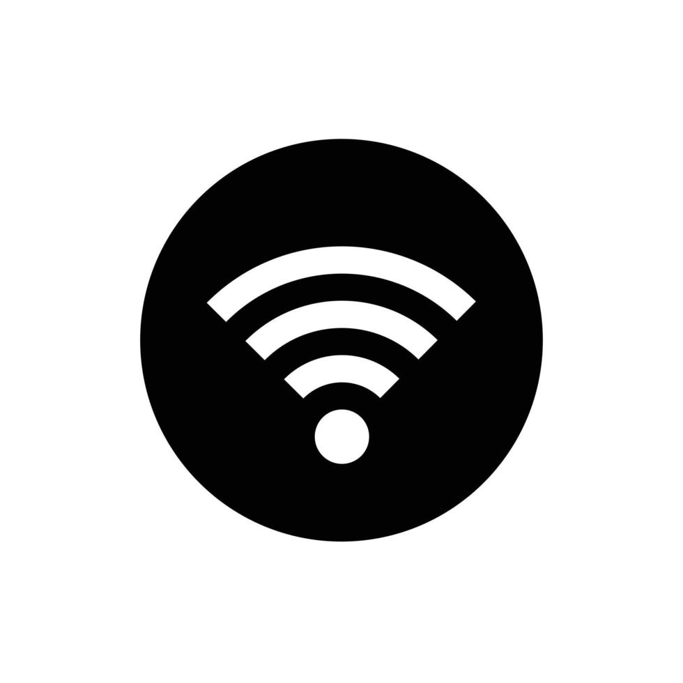 Round wi-fi icon in black. Vector. vector