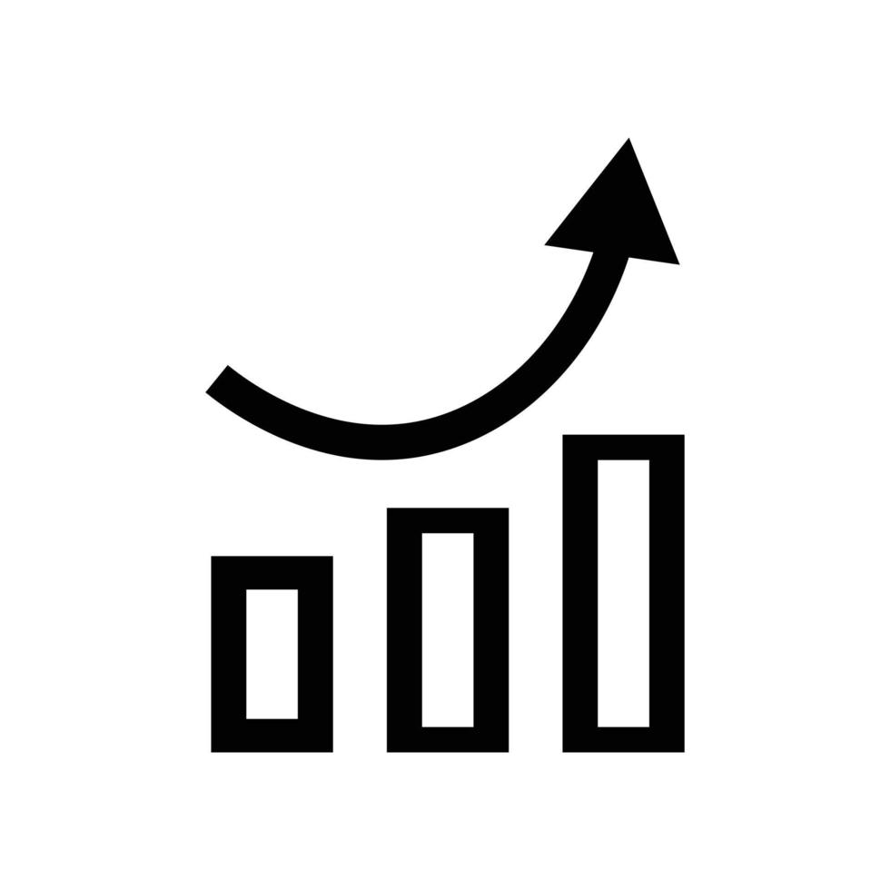 Rising arrow and bar graph icons. vector