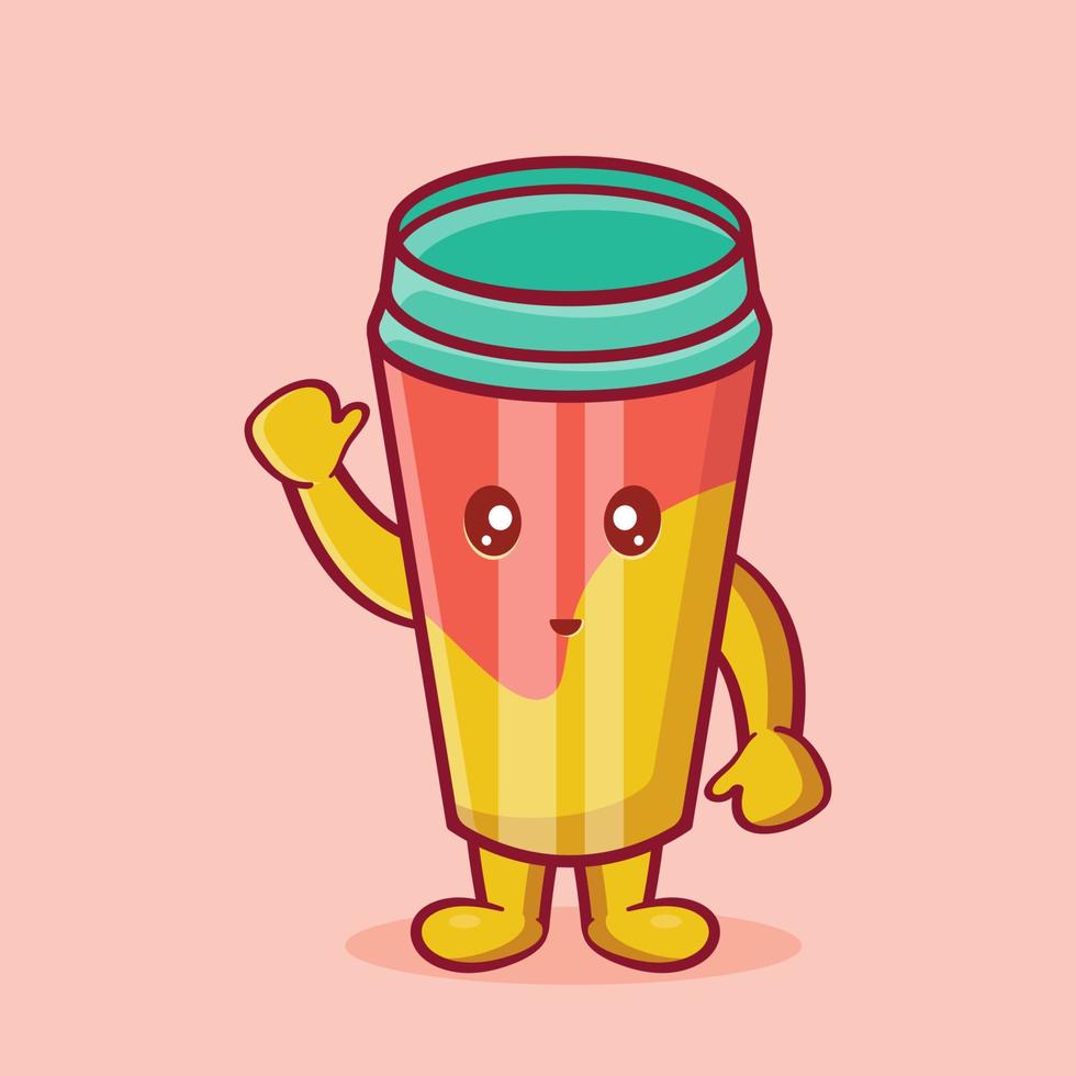 cute tumbler mascot with smile gesture isolated cartoon in flat style vector