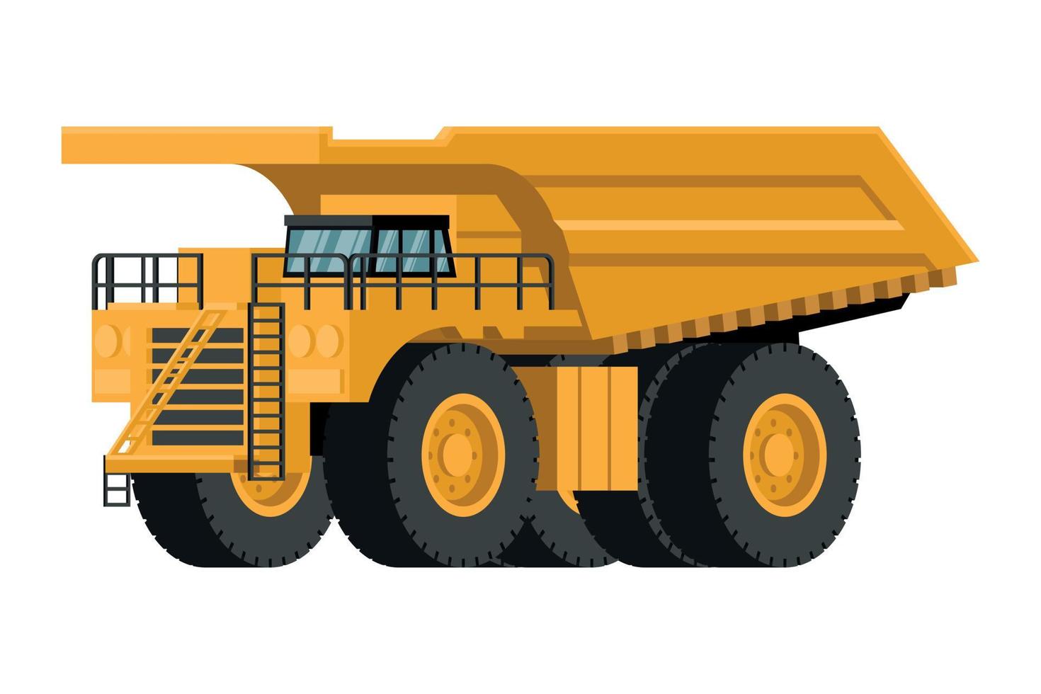 3d yellow mining truck heavy machinery background vector