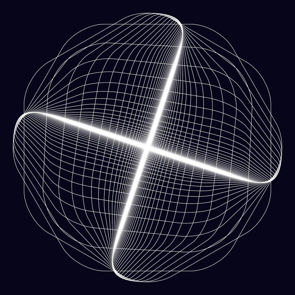 estilo de arte de línea de vórtice hexagonal redondeado. Líneas espirales móviles centradas. fondo de efectos de neón. vector