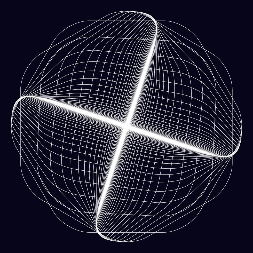 Rounded Hexagonal vortex line art style. Centered moving spiral lines. Neon effects background. vector