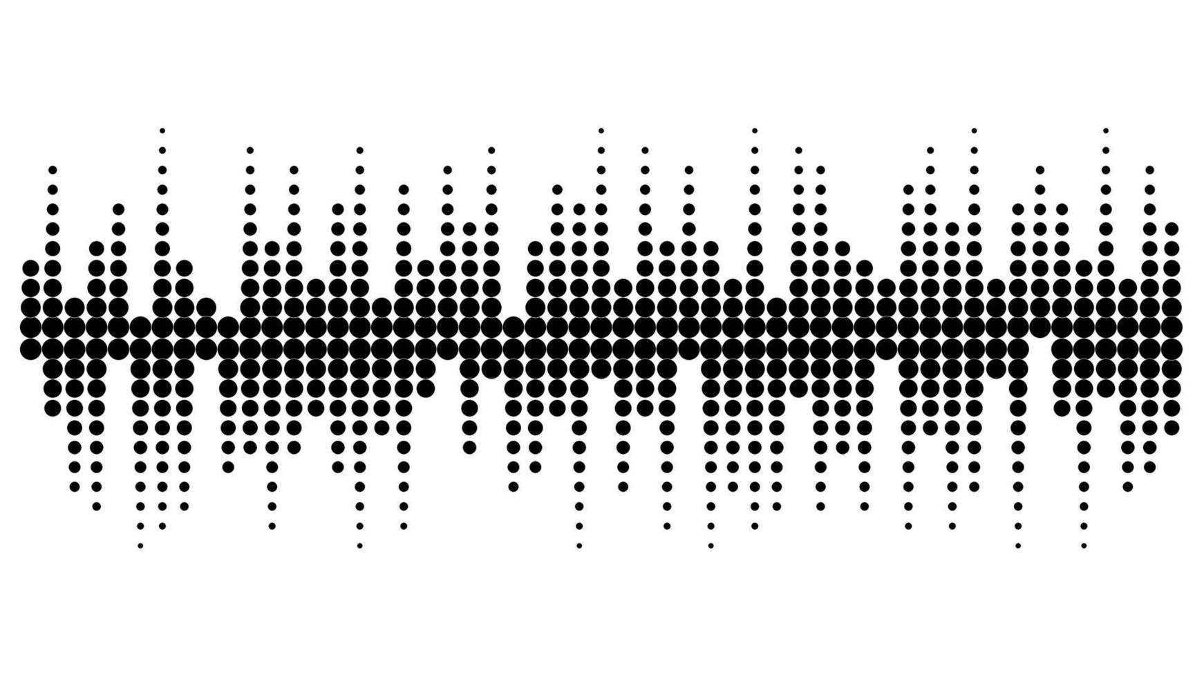 Black circles sound wave wallpaper. Black dotted graphical frequency backgrounds. vector