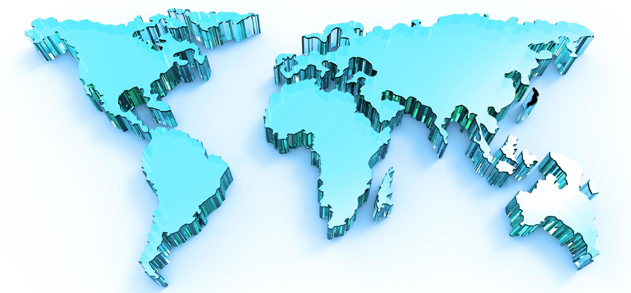 mapa mundial de negocios de acero inoxidable azul foto
