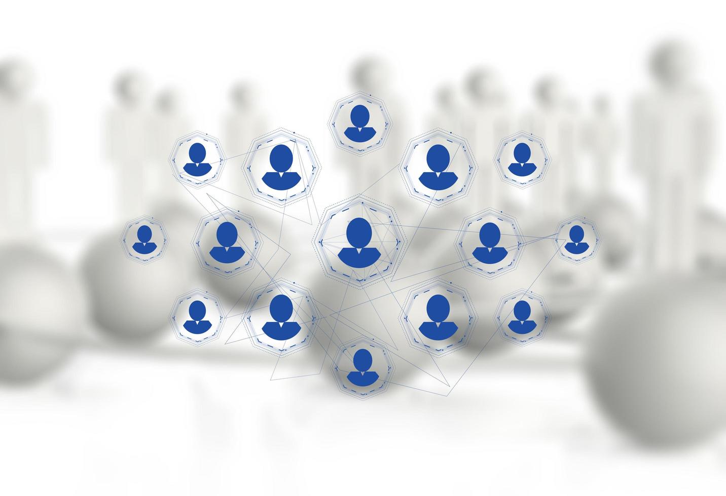 3d white human social network photo