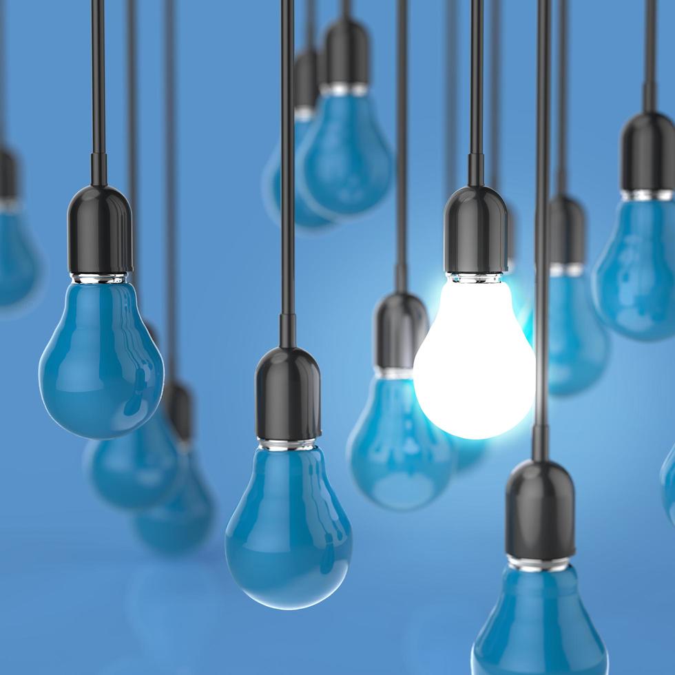 creative idea and leadership concept light bulb photo