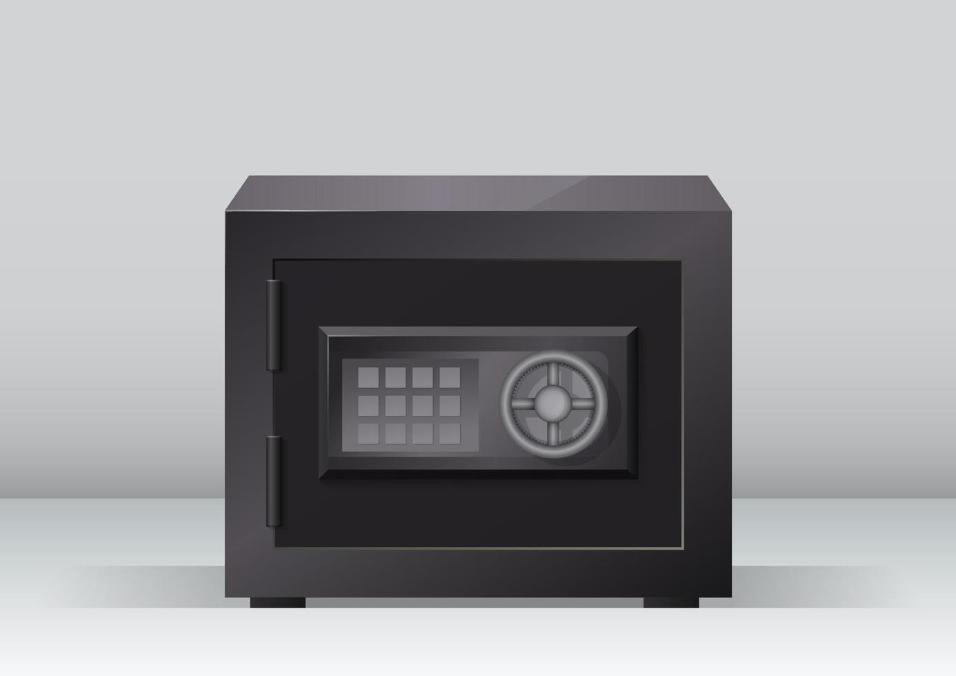 closed safe box vector