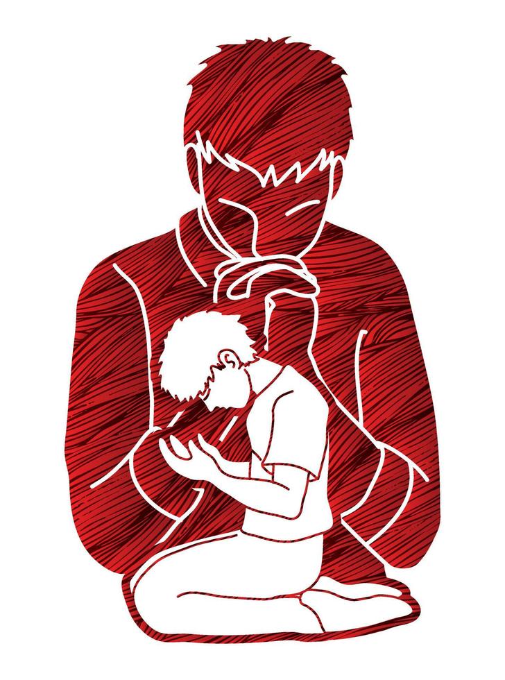 Group of Prayer  Christian Pray Together vector