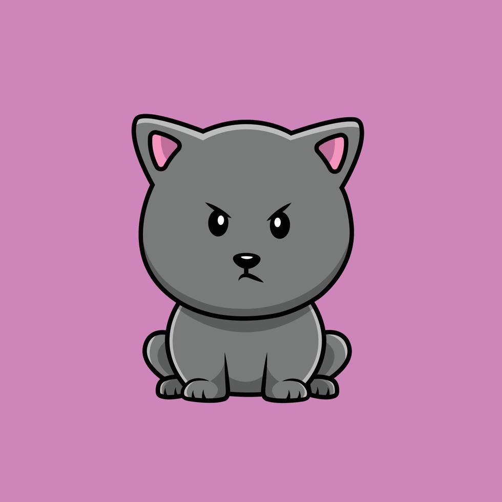 Cute cat in flat style. Simple cartoon cat icon - Stock Illustration  [45781792] - PIXTA