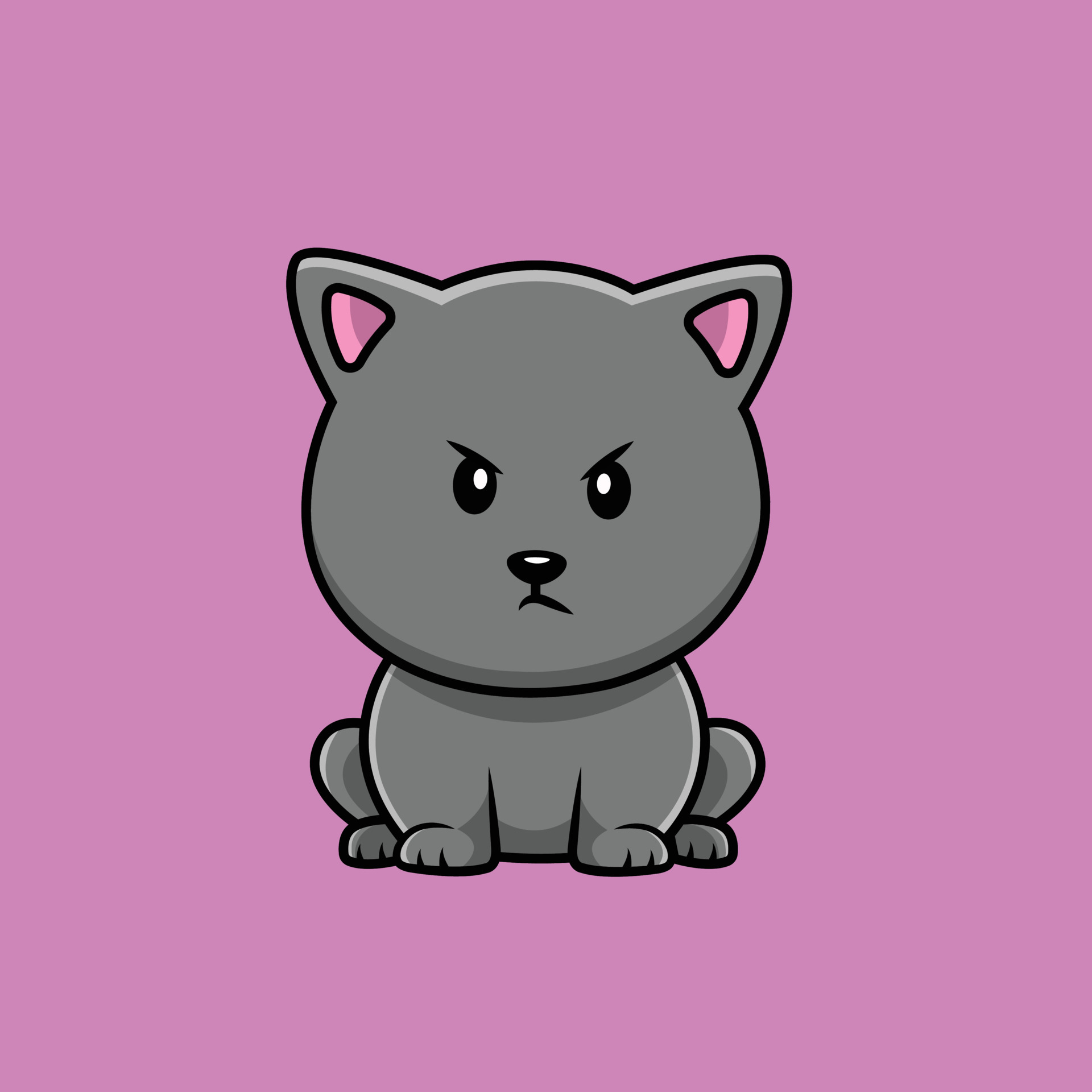 Premium Vector  Cute cat angry cartoon icon illustration.