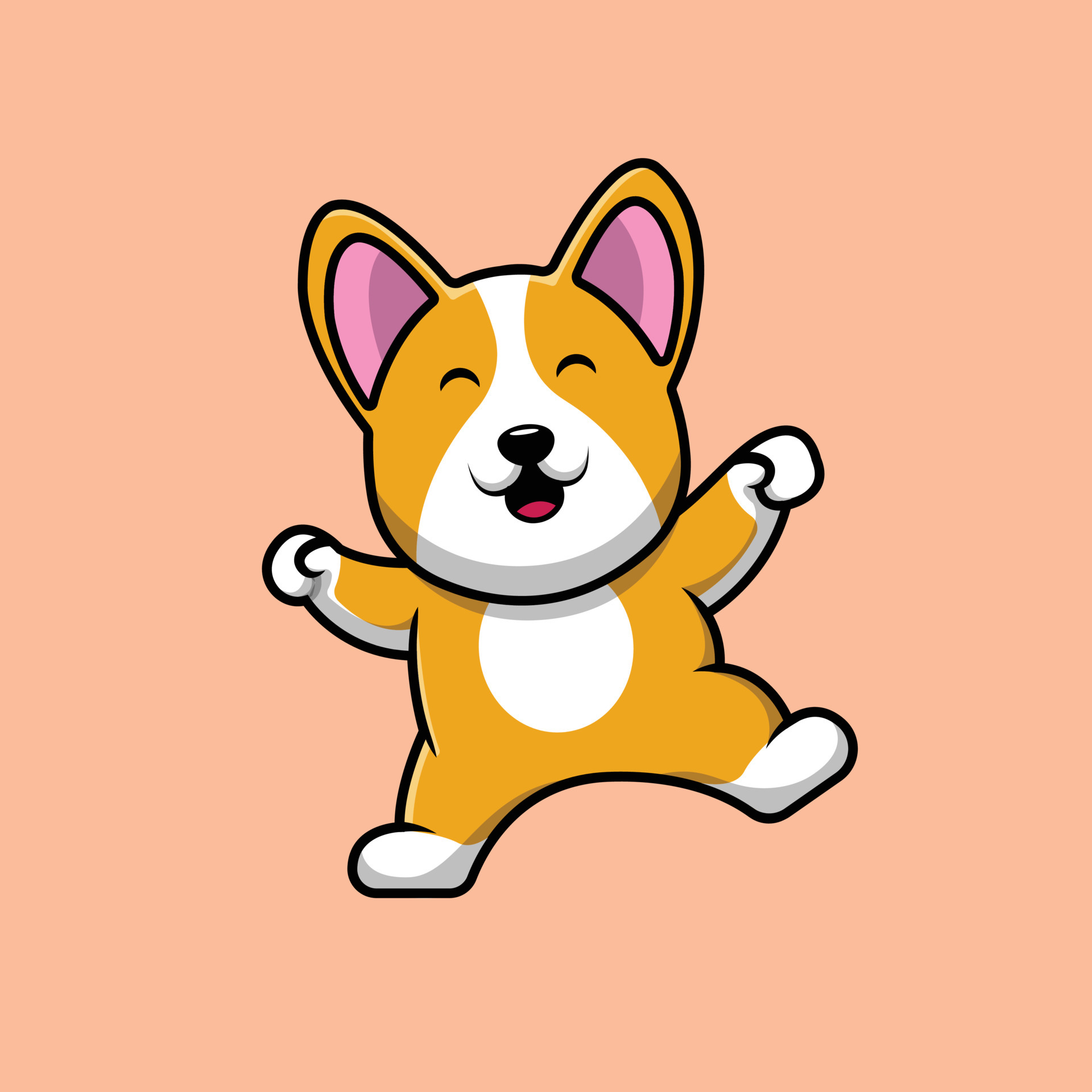 Cute Corgi Dog So Excited Cartoon Vector Icon Illustration. Animal Icon  Concept Isolated Premium Vector. Flat Cartoon Style 5227185 Vector Art at  Vecteezy
