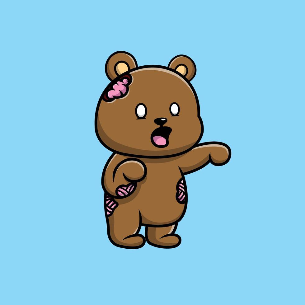 Cute Bear Zombie Cartoon Vector Icon Illustration. Animal Holiday Icon  Concept Isolated Premium Vector. Flat Cartoon Style 5227191 Vector Art at  Vecteezy