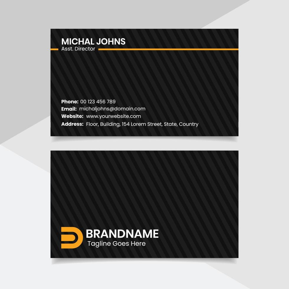 Black Abstract Business Card Design Visiting Card Template vector