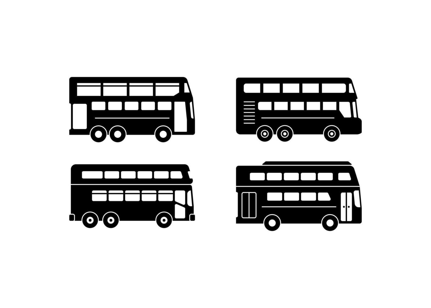 vector de plantilla de diseño de icono de autobús de dos pisos aislado