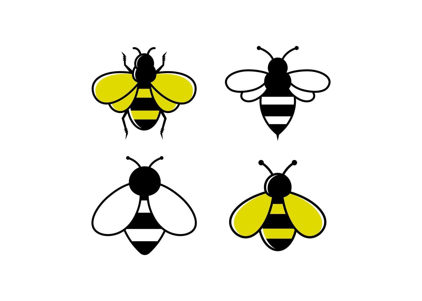 vector de plantilla de diseño de icono de abeja aislado