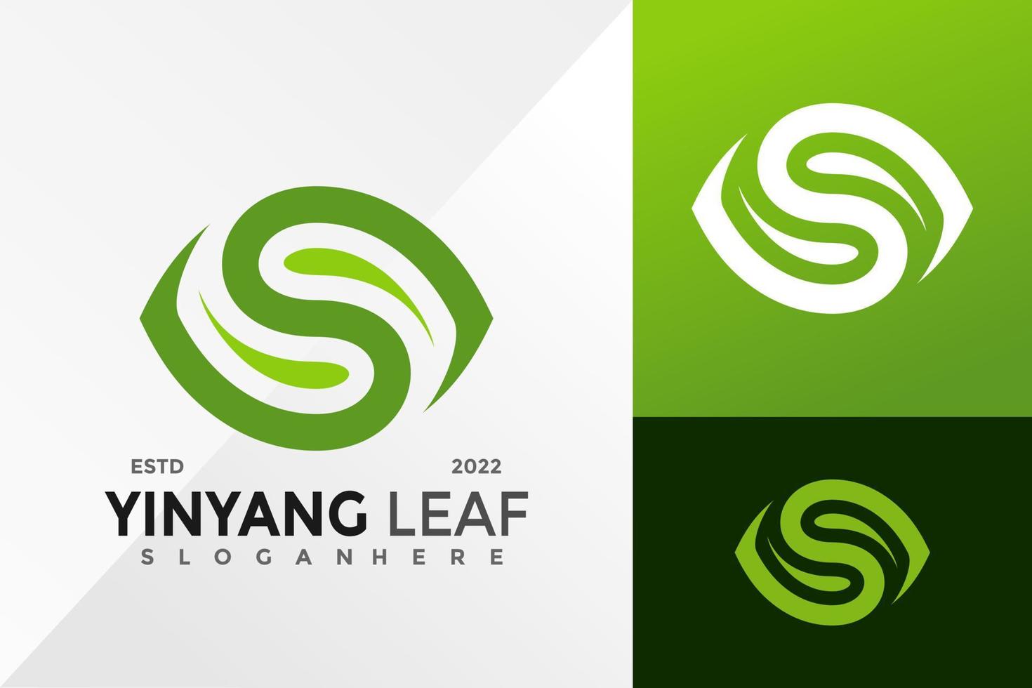 plantilla de ilustración de vector de diseño de logotipo de hoja de yinyang de letra s