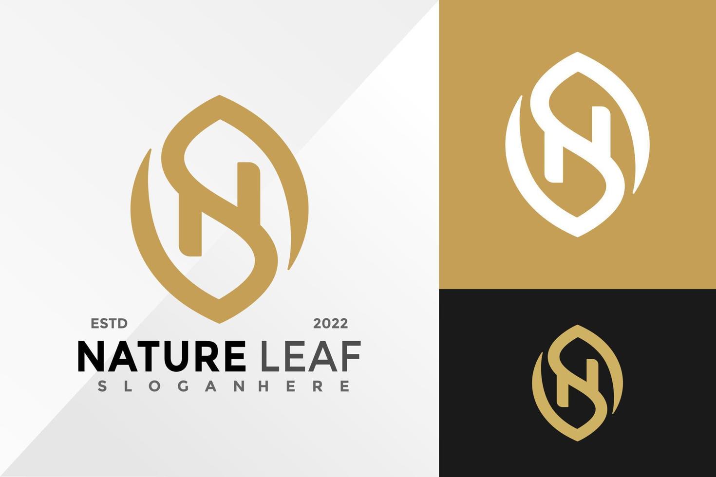 Letter N Nature Leaf Logo Design Vector illustration template