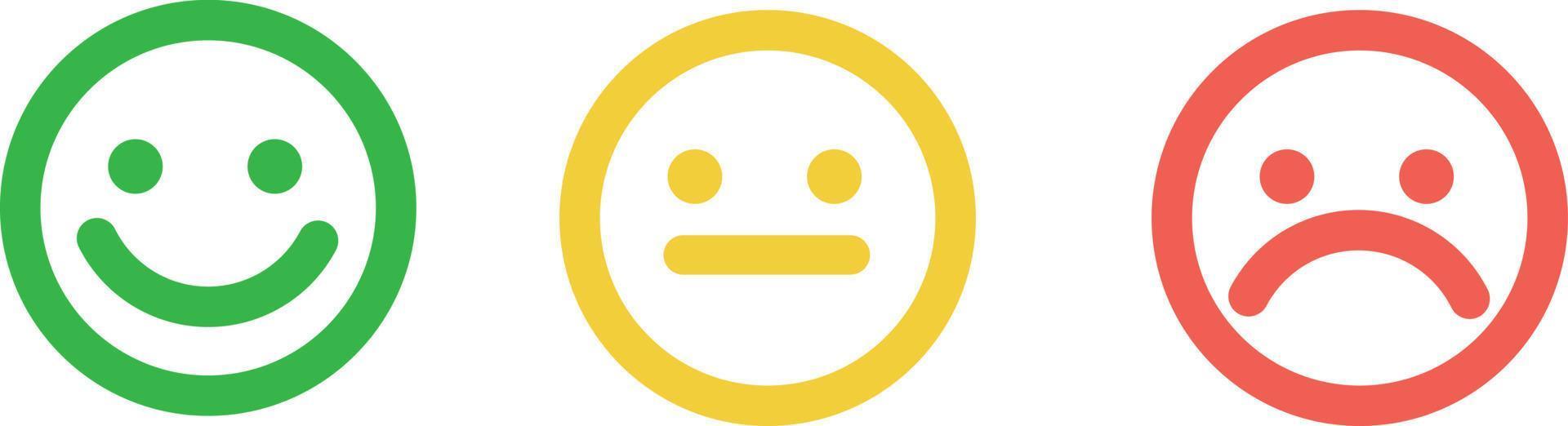 Feedback vector concept. Rank, level of satisfaction rating. Excellent, good, normal, bad awful. Feedback in form of emotions, smileys, emoji. User experience Review of consumer.