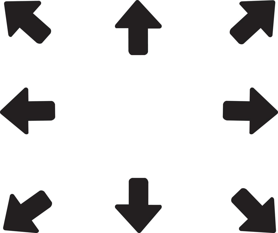 Black arrows set. Sharp icons vector