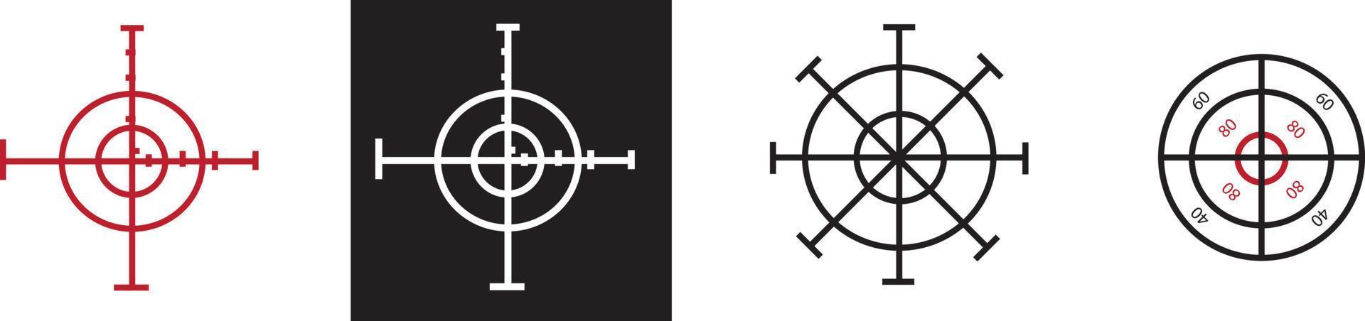 Different icon set of targets and destination. Target and aim, targeting and aiming. Vector illustration for web design