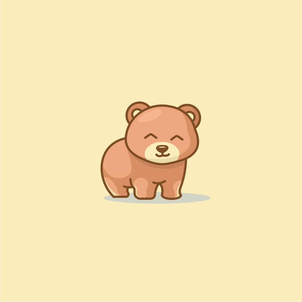 Lindo bebé oso mascota de dibujos... vector
