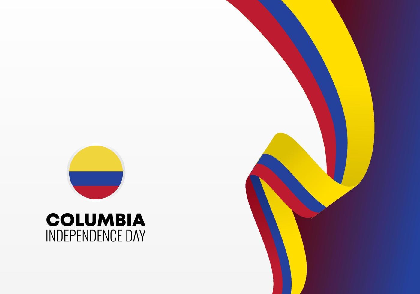 Columbia independence day for national celebration on July 20 th. vector