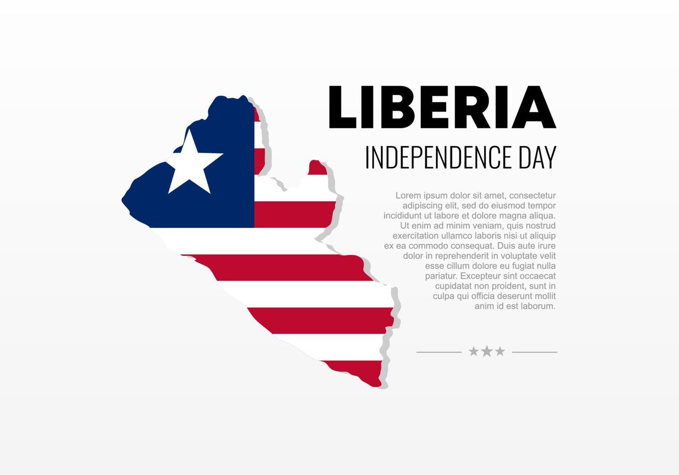 Liberia independence day for national celebration on July 26 th. vector