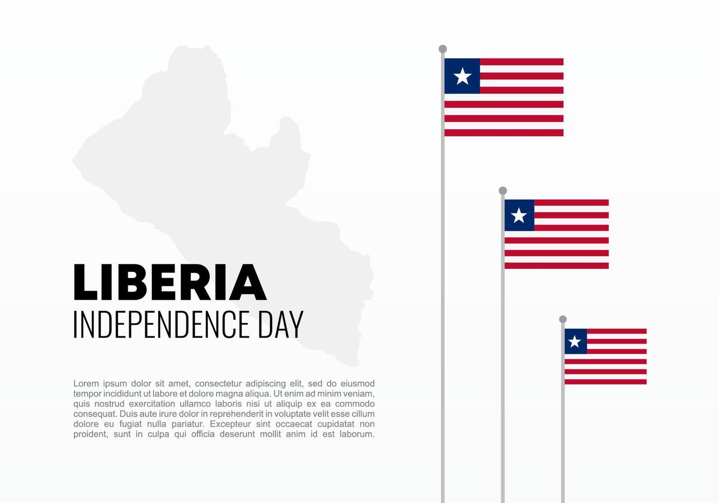 Liberia independence day for national celebration on July 26 th. vector