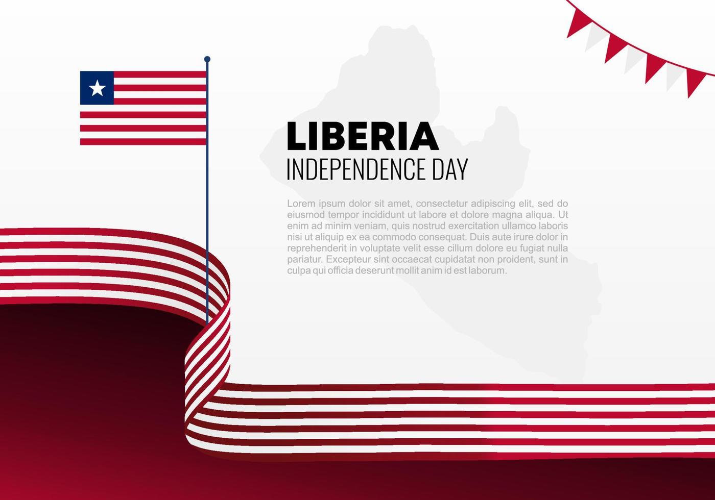 día de la independencia de liberia para la celebración nacional el 26 de julio. vector