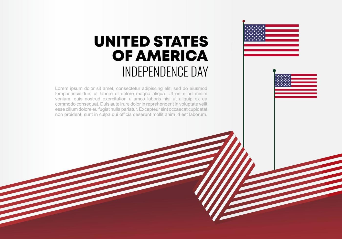 United States independence day for national celebration on July 4 th. vector