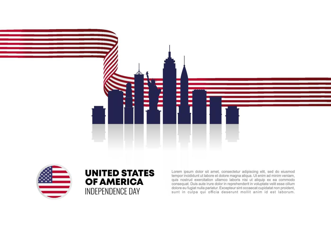 United States independence day for national celebration on July 4 th. vector