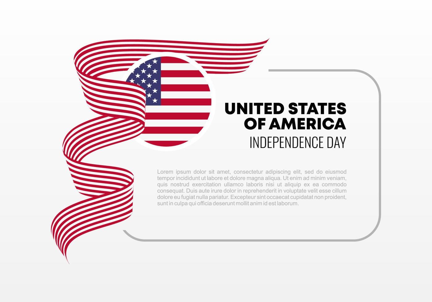 día de la independencia de estados unidos para la celebración nacional el 4 de julio. vector