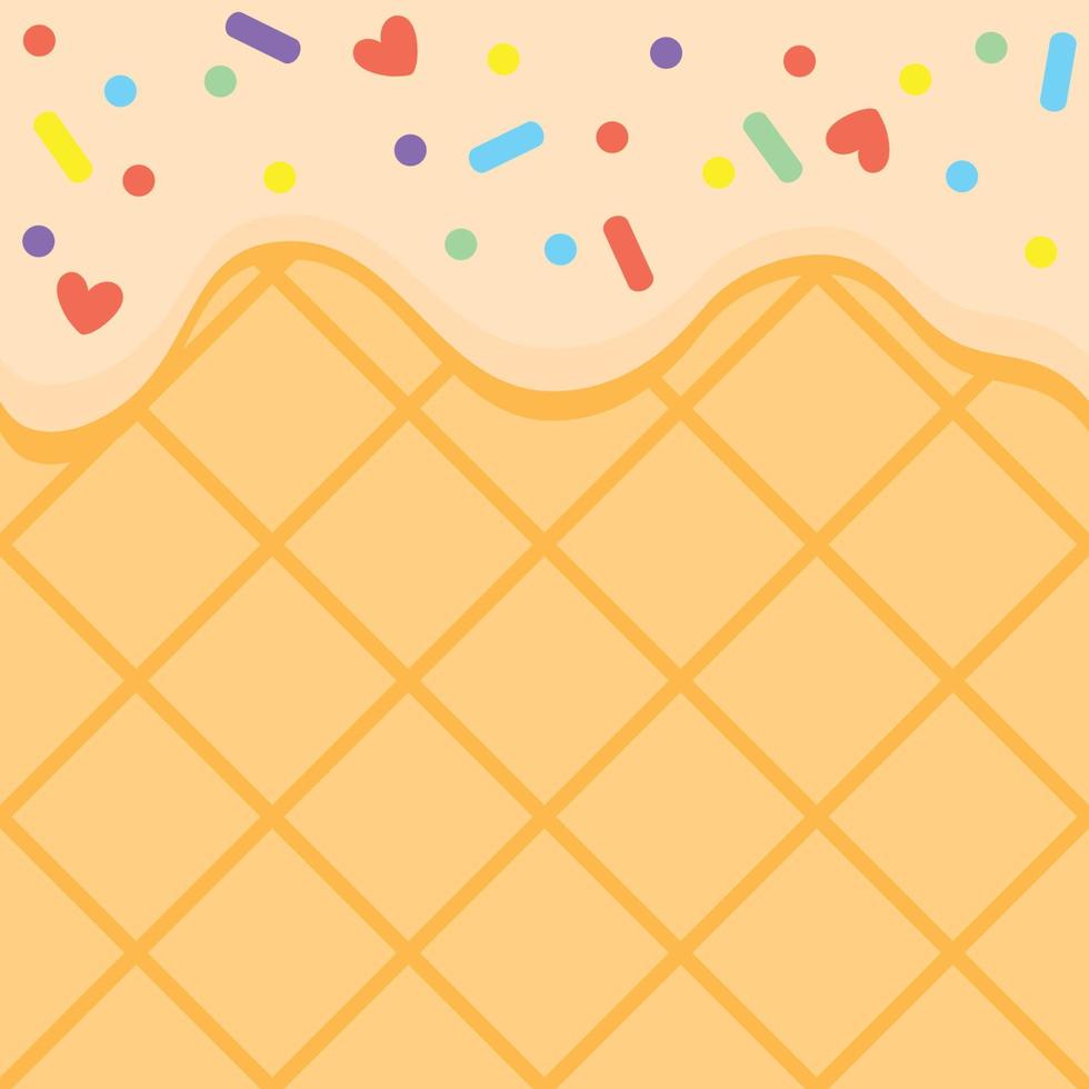 melted top sprinkle on ce creame vanila seamless pattern for hotizontal banners or packaging or etc. vector