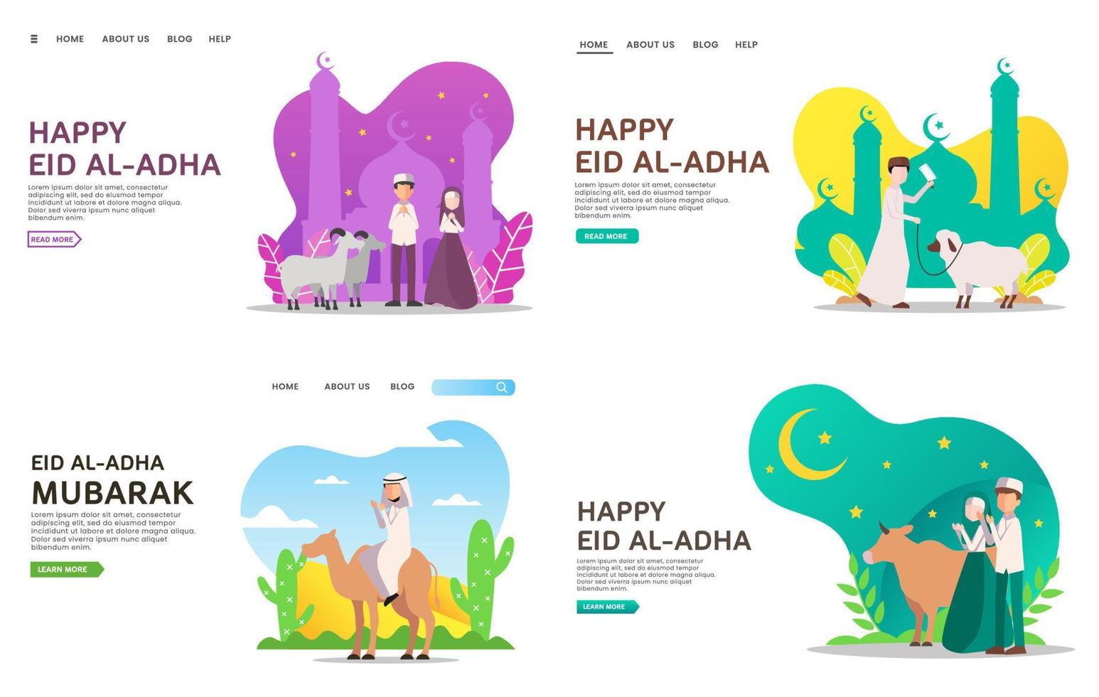 Eid al Adha landing page concept vector