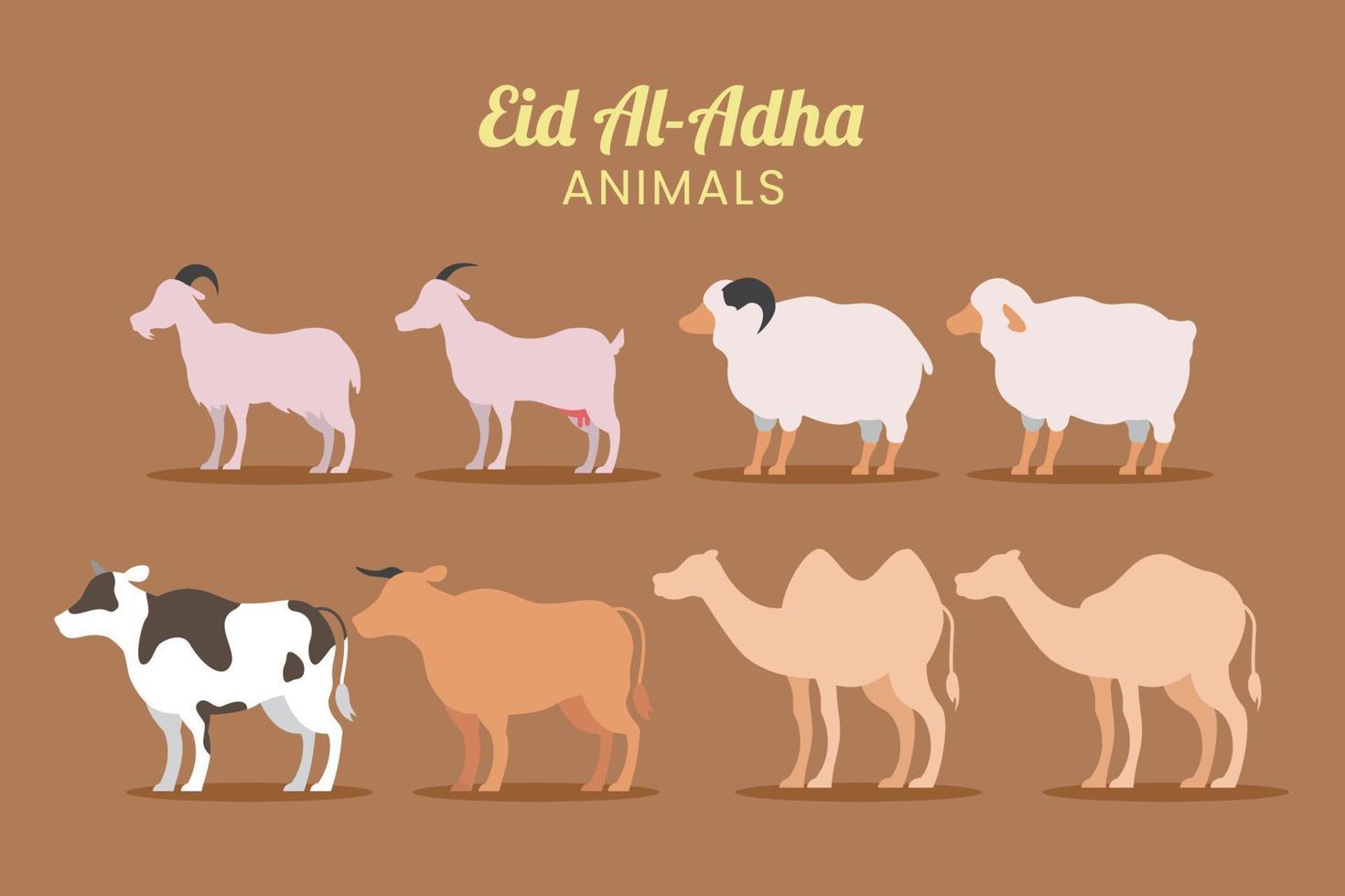 eid al-adha animales vector