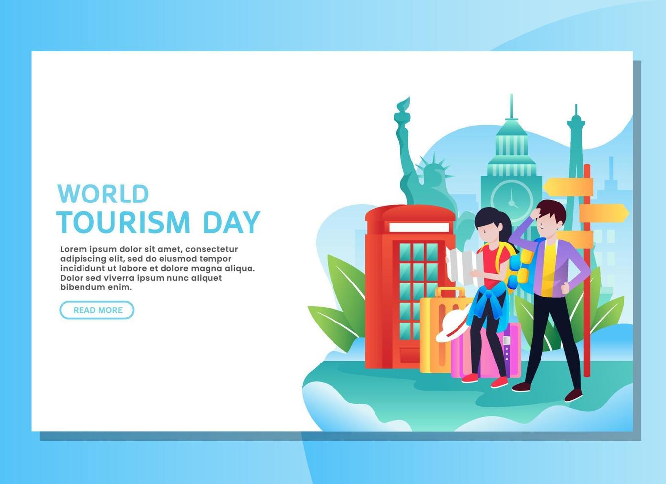 World tourism day with couple vector