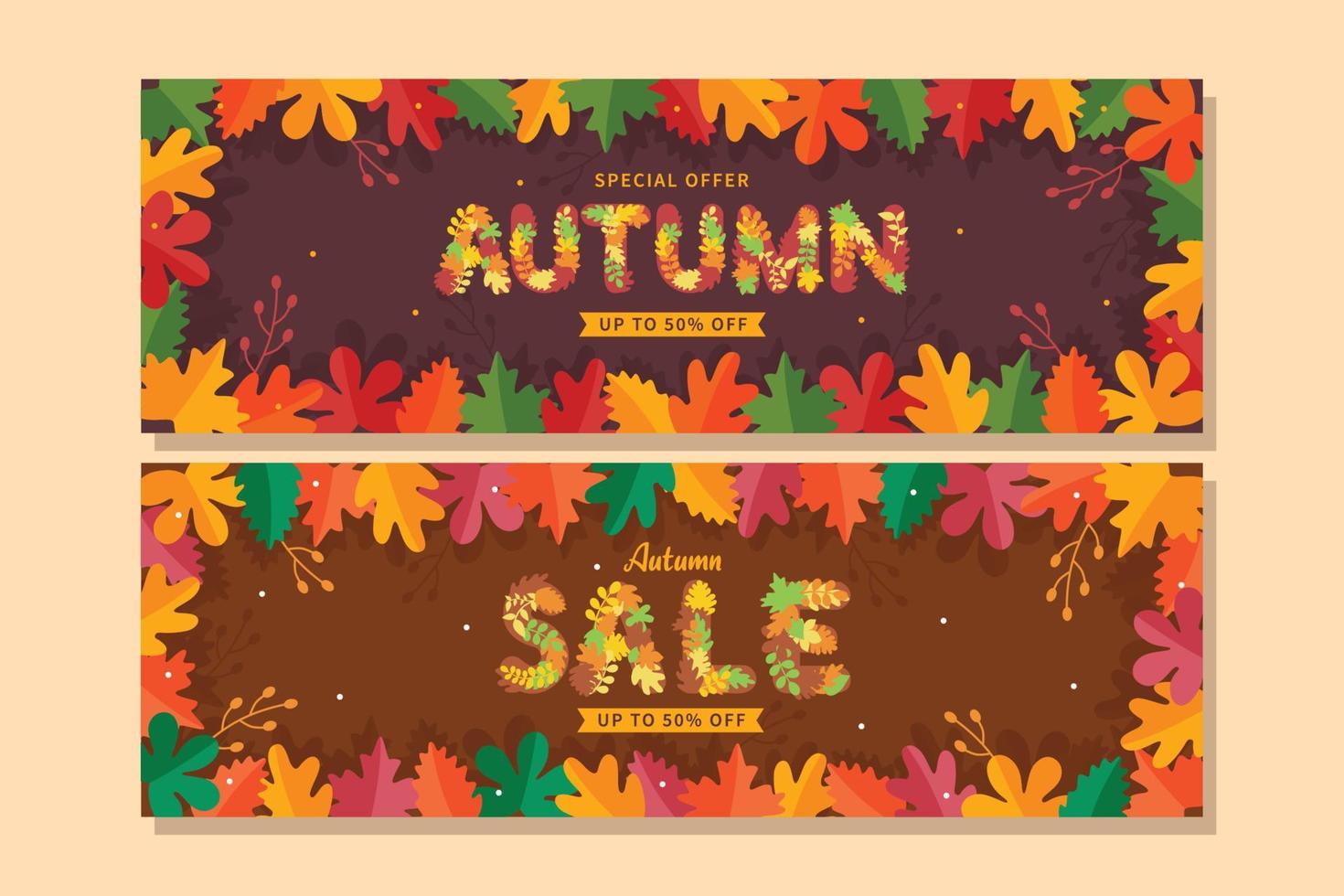 colorido banner de venta de otoño vector