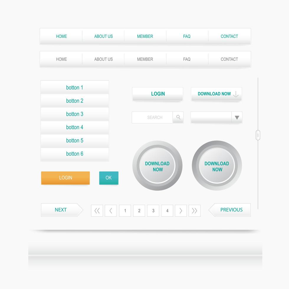 Set Web Elements. site Navigation Menu button. Design template vector