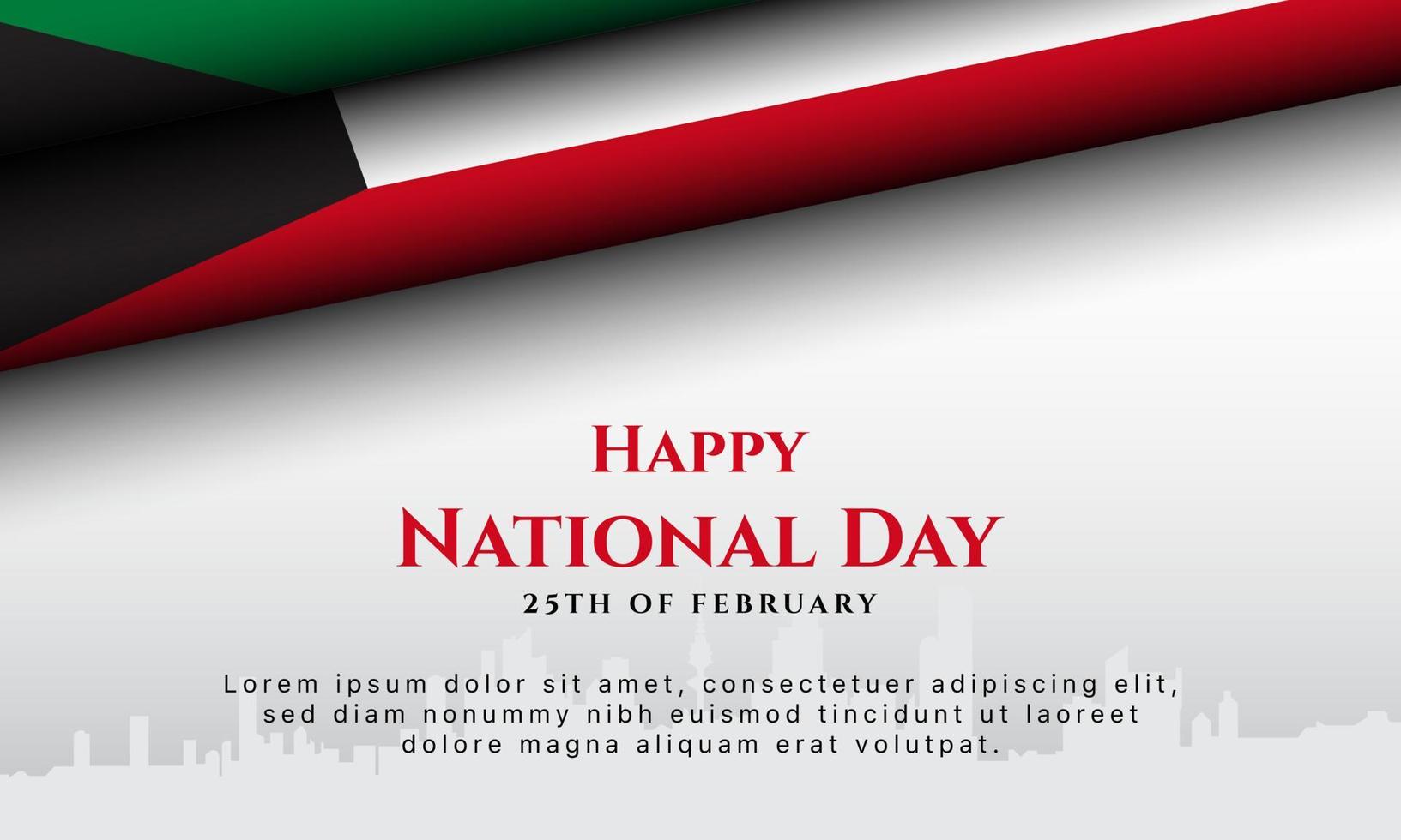 Kuwait National Day Background. Vector Illustration.