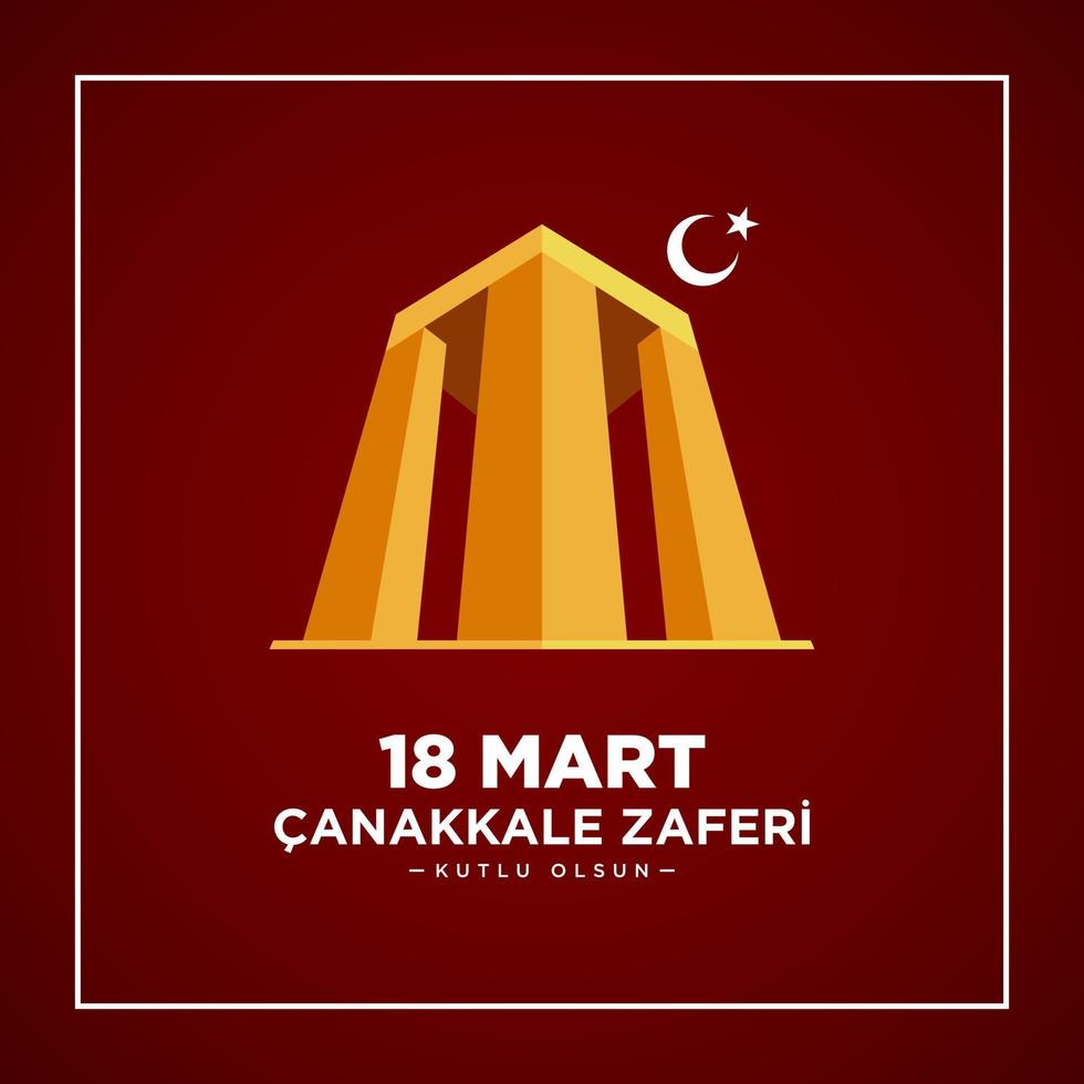 Canakkale Victory Day Background Design. Vector Illustration.