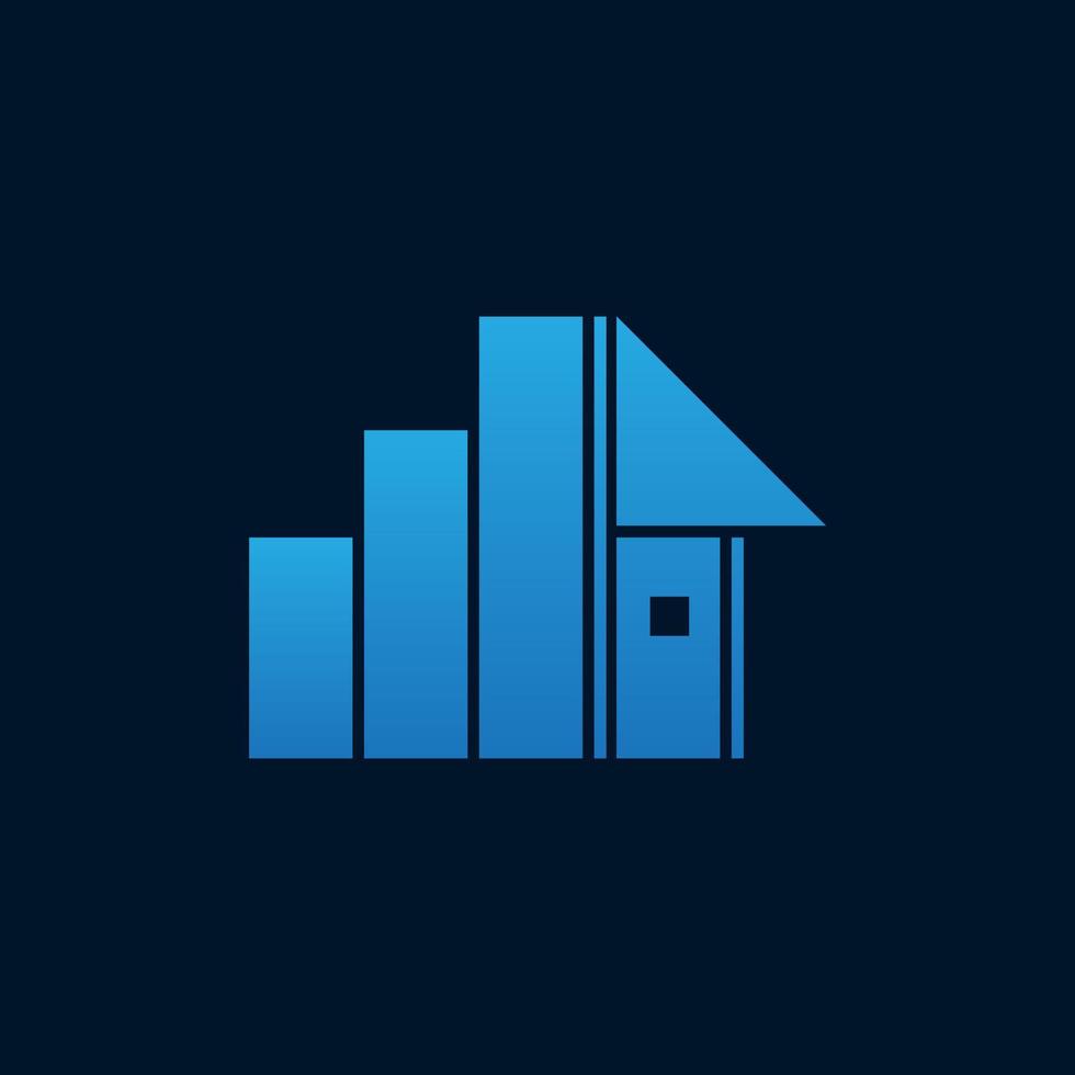 House property investment bar chart logo. vector
