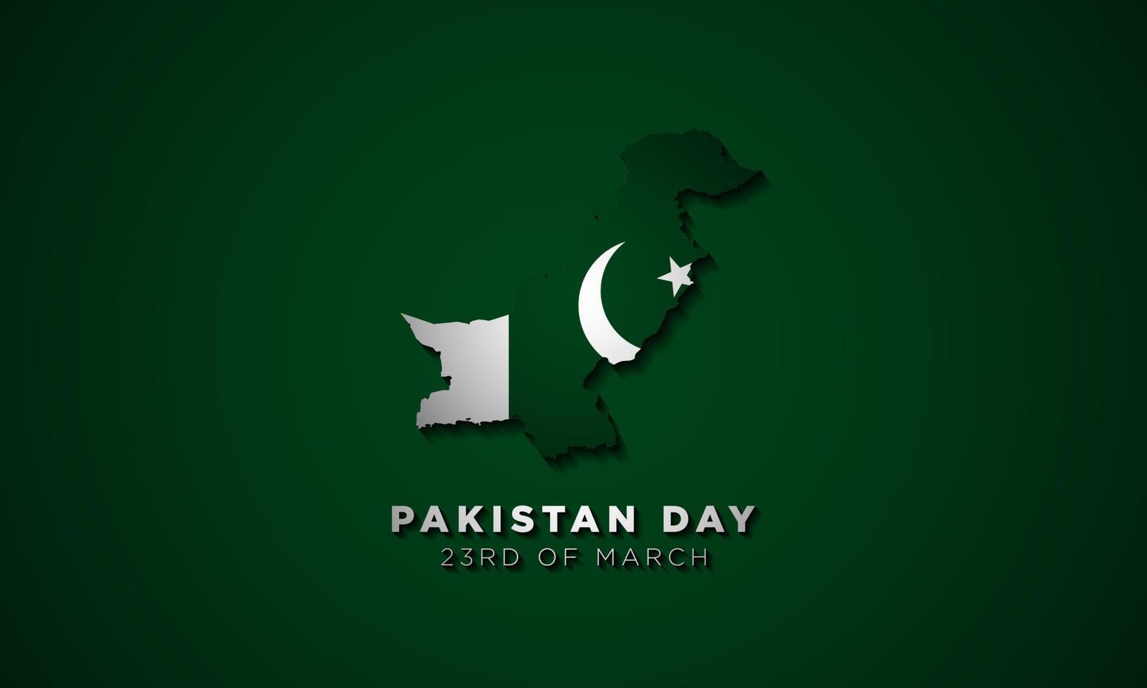 Pakistan Day Background Design. 23rd of March. Vector Illustration.