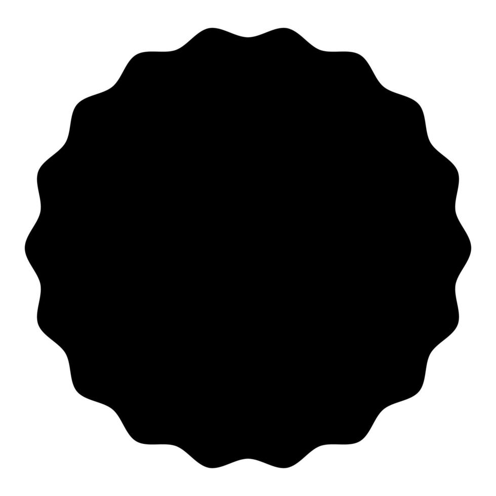 Round element with wavy edges Circle label sticker icon black color vector illustration flat style image