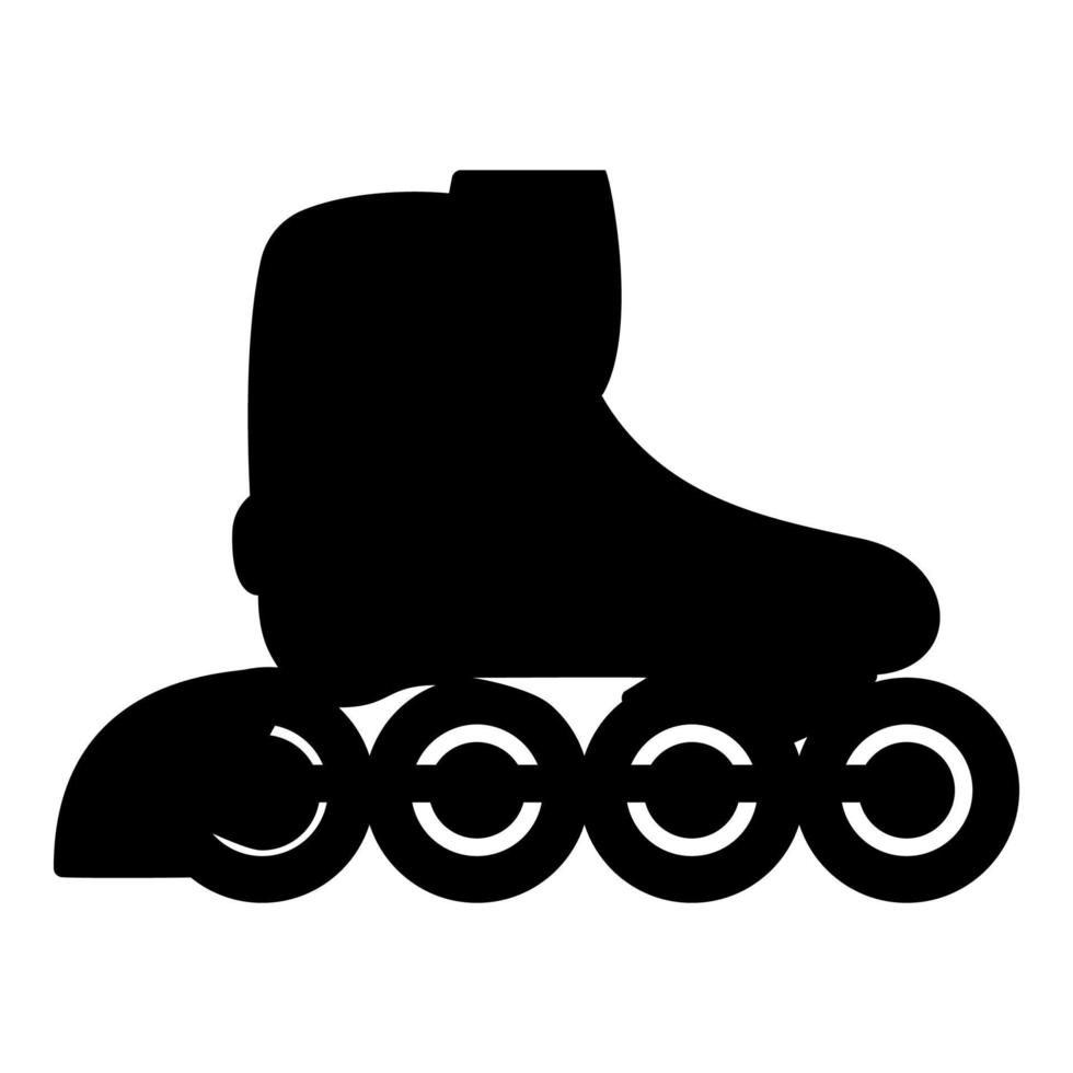 Roller skates blades Personal transportation icon black color vector illustration flat style image