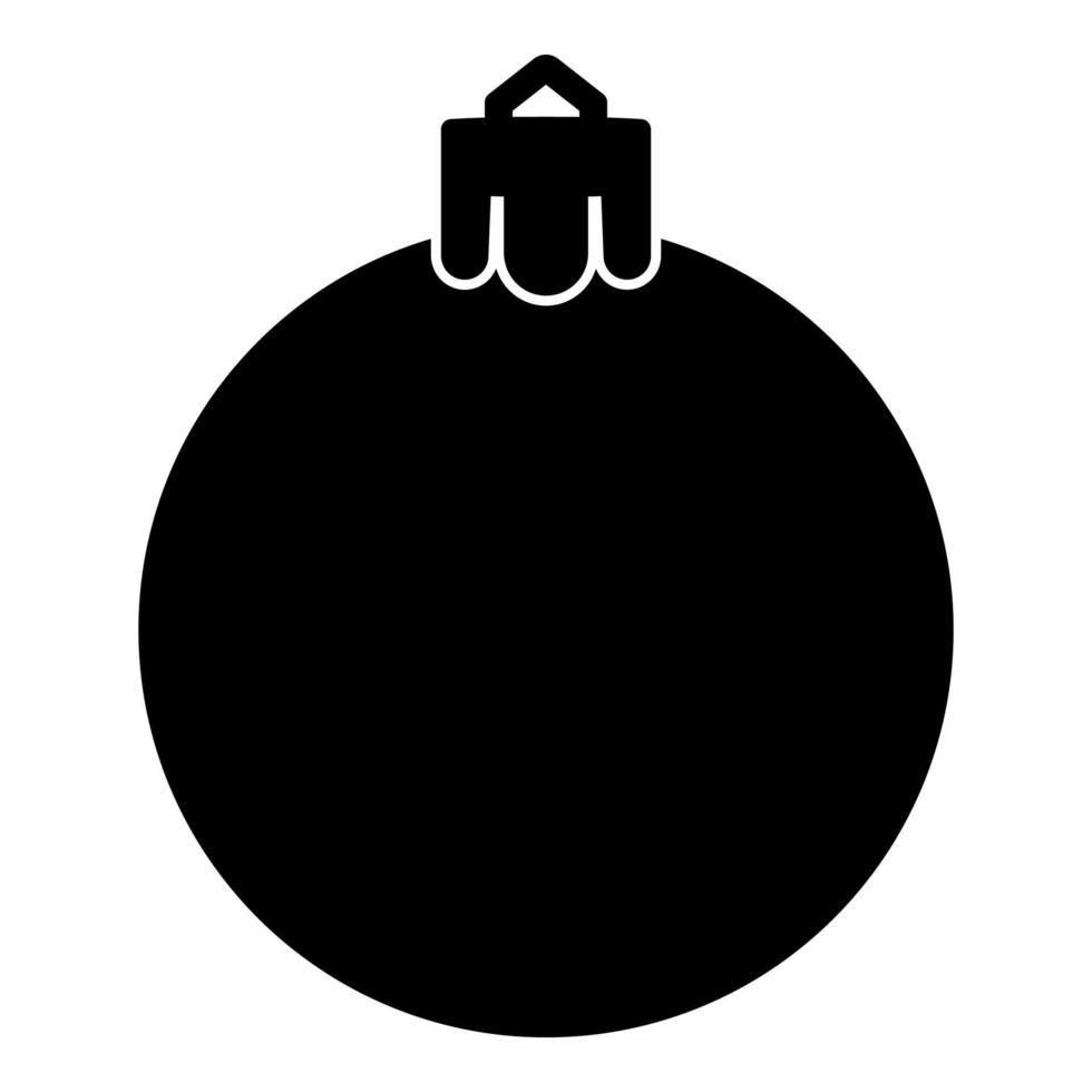 New Year's ball Christmas sphere toy icon black color vector illustration flat style image