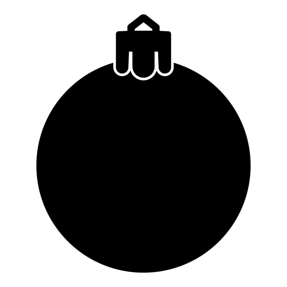 bola de año nuevo esfera de navidad icono de juguete color negro vector ilustración estilo plano imagen