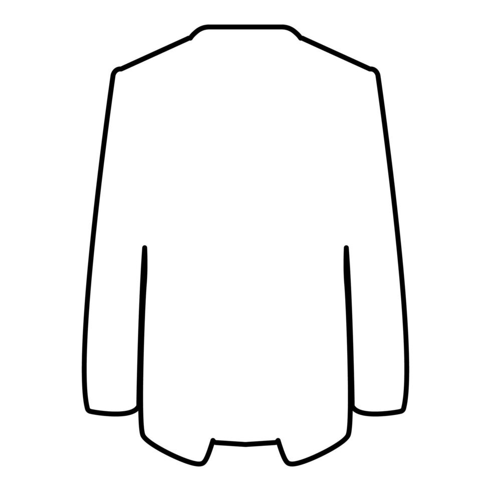 Jacket coat contour outline icon black color vector illustration flat style image