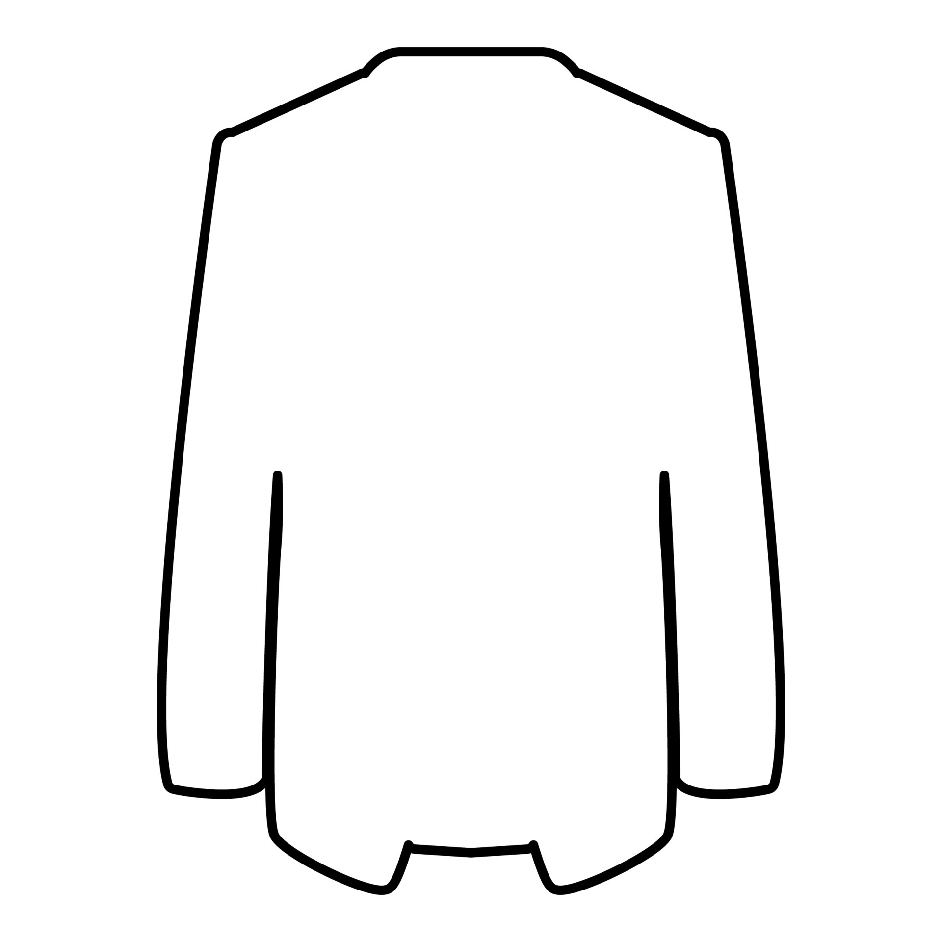 Jacket coat contour outline icon black color vector illustration flat