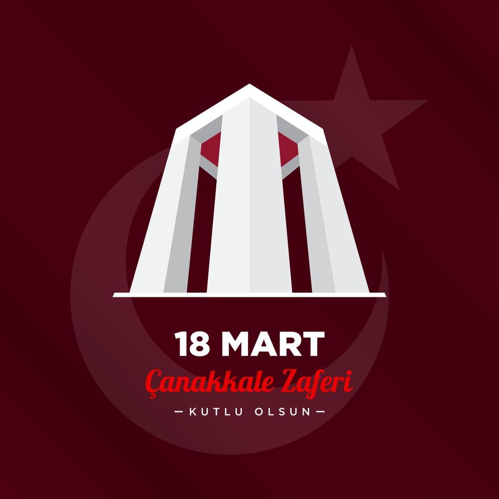 Canakkale Victory Day Background Design. Vector Illustration.